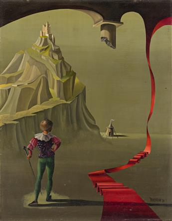 PATRICIA HOPE WINDROW (1921 - 2013, AMERICAN) Surrealist Landscape.                                                                              